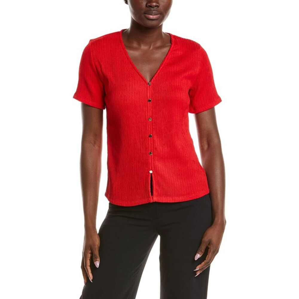 Anne Klein Womens  Crinkle Top, Pink